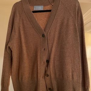 EVERLANE OATMEAL V-NECK CARDIGAN - W XL